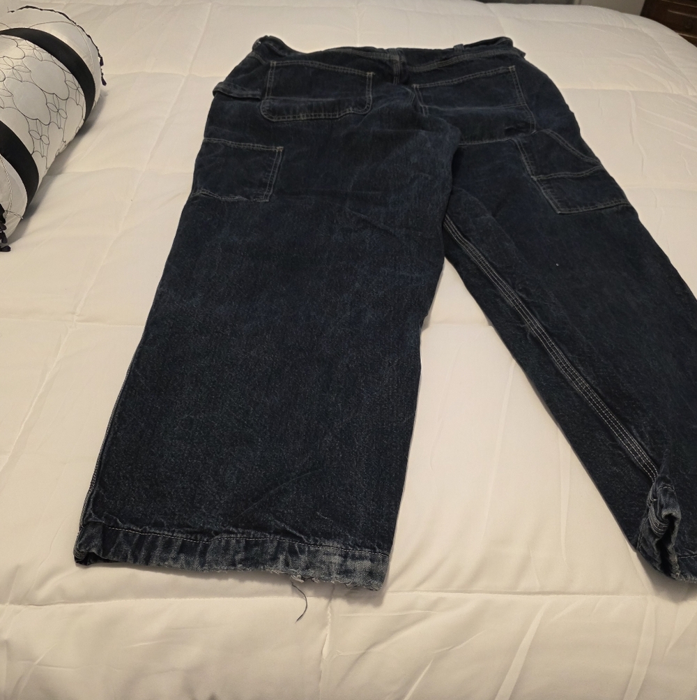 Lined Route 66 Men's Deep Blue Relaxed Jeans